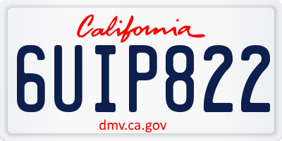 CA license plate 6UIP822