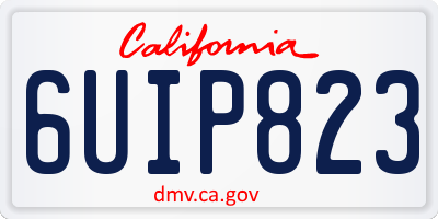 CA license plate 6UIP823
