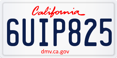 CA license plate 6UIP825