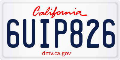 CA license plate 6UIP826