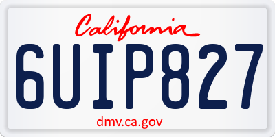 CA license plate 6UIP827