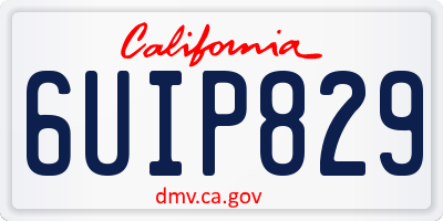 CA license plate 6UIP829