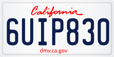 CA license plate 6UIP830