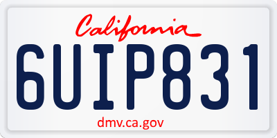 CA license plate 6UIP831