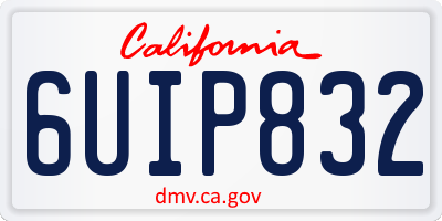 CA license plate 6UIP832