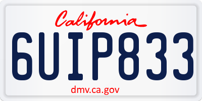 CA license plate 6UIP833