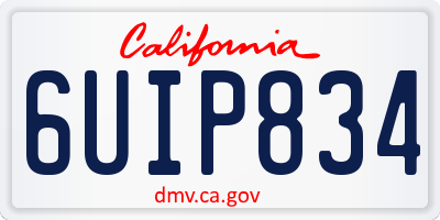CA license plate 6UIP834