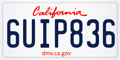 CA license plate 6UIP836