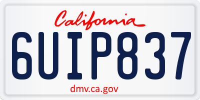 CA license plate 6UIP837
