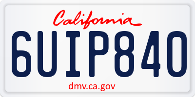 CA license plate 6UIP840