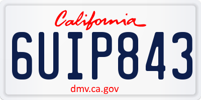 CA license plate 6UIP843