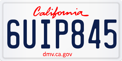 CA license plate 6UIP845