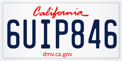 CA license plate 6UIP846