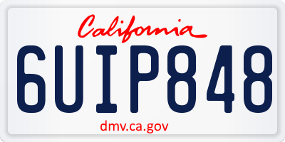 CA license plate 6UIP848
