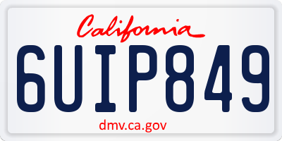 CA license plate 6UIP849