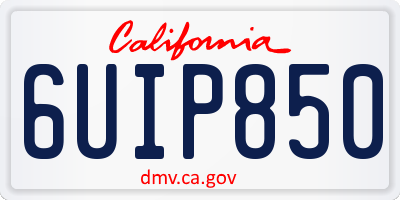 CA license plate 6UIP850