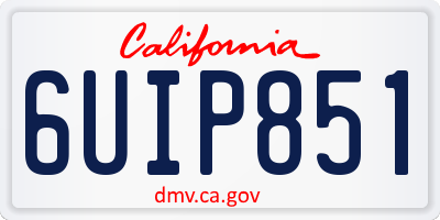 CA license plate 6UIP851