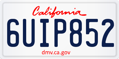CA license plate 6UIP852