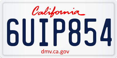CA license plate 6UIP854