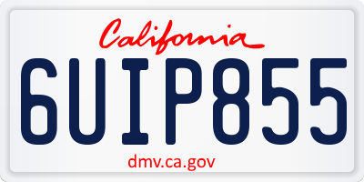 CA license plate 6UIP855