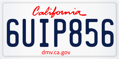 CA license plate 6UIP856