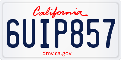 CA license plate 6UIP857