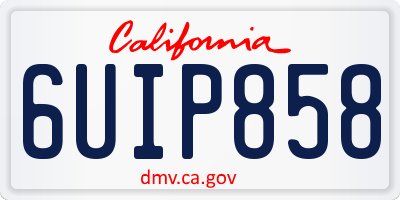 CA license plate 6UIP858
