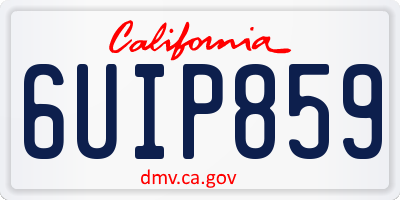 CA license plate 6UIP859