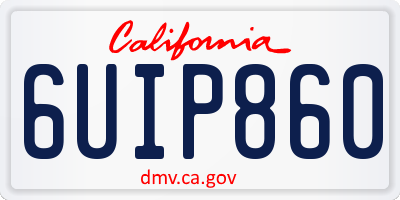 CA license plate 6UIP860