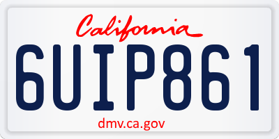 CA license plate 6UIP861