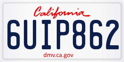 CA license plate 6UIP862