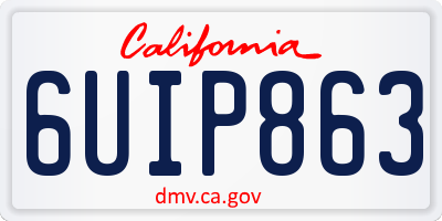 CA license plate 6UIP863