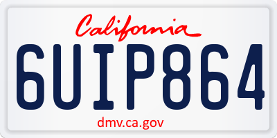 CA license plate 6UIP864