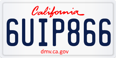 CA license plate 6UIP866