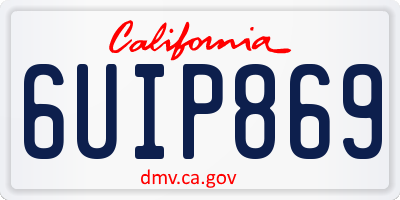 CA license plate 6UIP869