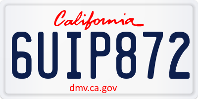 CA license plate 6UIP872