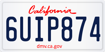 CA license plate 6UIP874