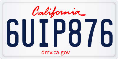 CA license plate 6UIP876