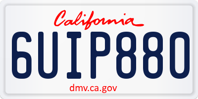 CA license plate 6UIP880
