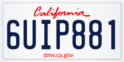 CA license plate 6UIP881