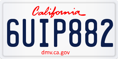 CA license plate 6UIP882