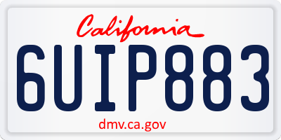 CA license plate 6UIP883