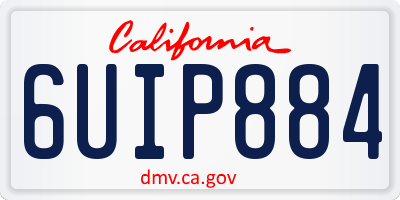 CA license plate 6UIP884