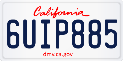 CA license plate 6UIP885