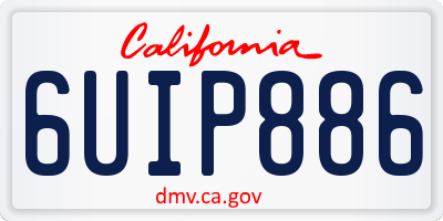CA license plate 6UIP886