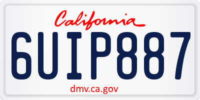 CA license plate 6UIP887