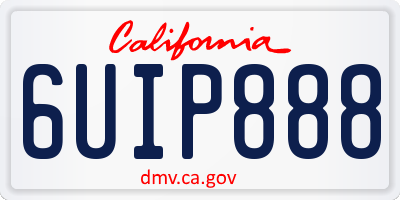 CA license plate 6UIP888
