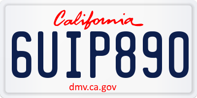 CA license plate 6UIP890