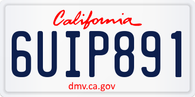 CA license plate 6UIP891