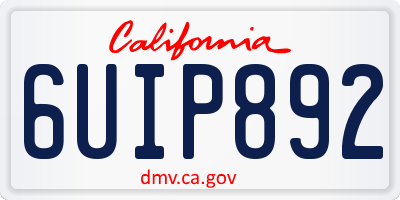 CA license plate 6UIP892